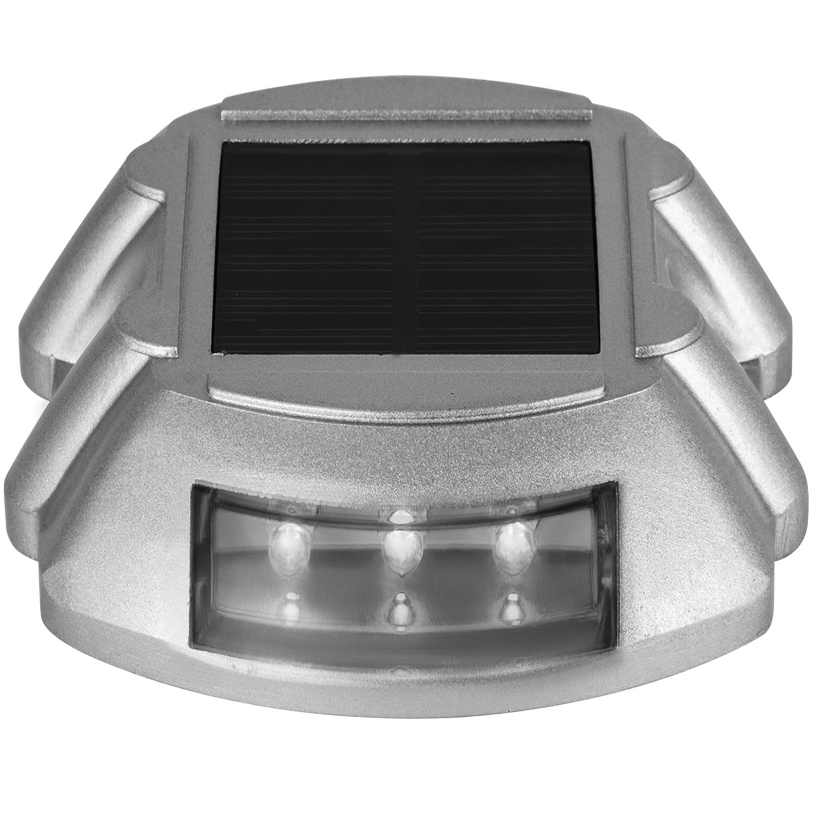 8pcs Solar Dock Led Light W/ Installing Screws Work Stable Walkway Yard Garden