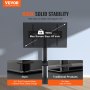 VEVOR TV Stand Mount, Swivel Tall TV Stand for 32 to 65 inch TVs, Height Adjustable Portable Floor TV Stand with Tempered Glass Base for Bedroom, Living Room