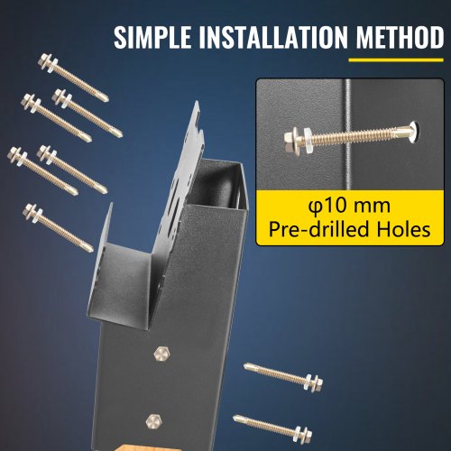 VEVOR Deer Blind Brackets, 4" x 4" 8 PCs Deer Stand Brackets Powder Coated Steel, Tree House Brackets Heavy Duty Deer Stands, Elevated Deer Blinds for Outdoor Platform and Hunting Stand W/ Screw Kit