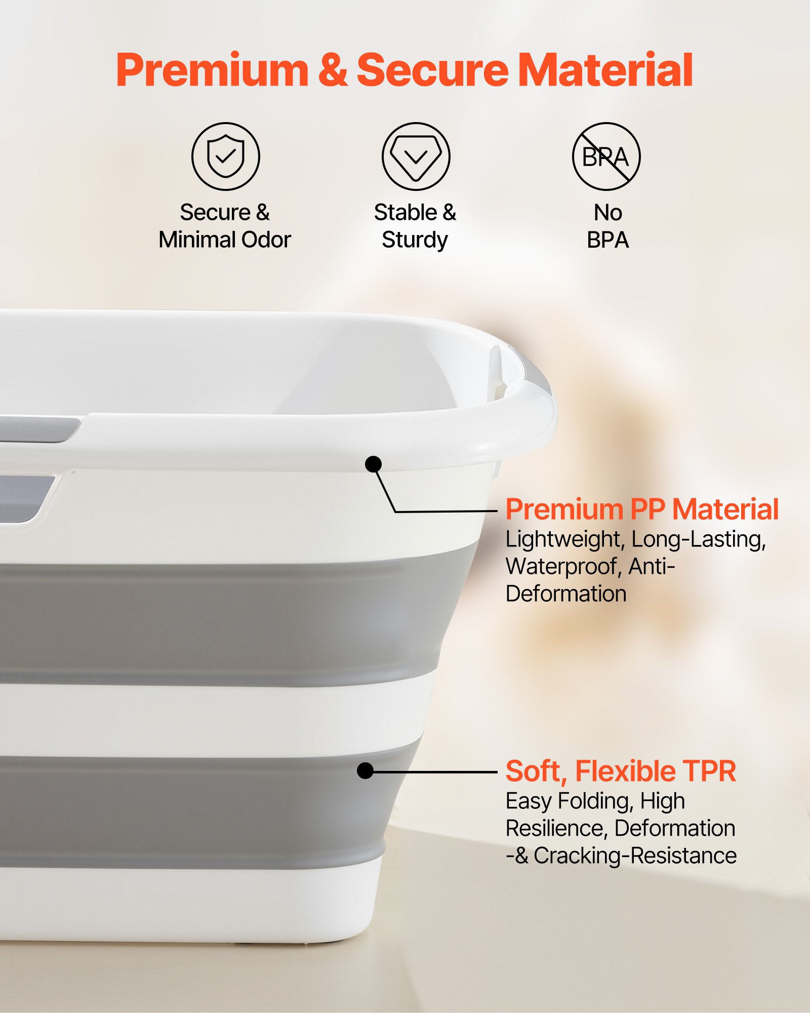 VEVOR Dog Bathtub, Collapsible Dog Bath Tub, Pet Bathing Grooming Wash Shower Station, Portable Space-saving & Stable Support, Built-In Drainage Hole for Small Pet Puppy Doggie Cat Outdoor, Gray White