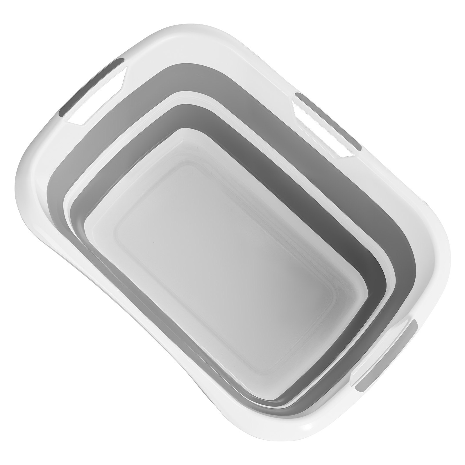 VEVOR Dog Bathtub, Collapsible Dog Bath Tub, Pet Bathing Grooming Wash Shower Station, Portable Space-saving & Stable Support, Built-In Drainage Hole for Small Pet Puppy Doggie Cat Outdoor, Gray White