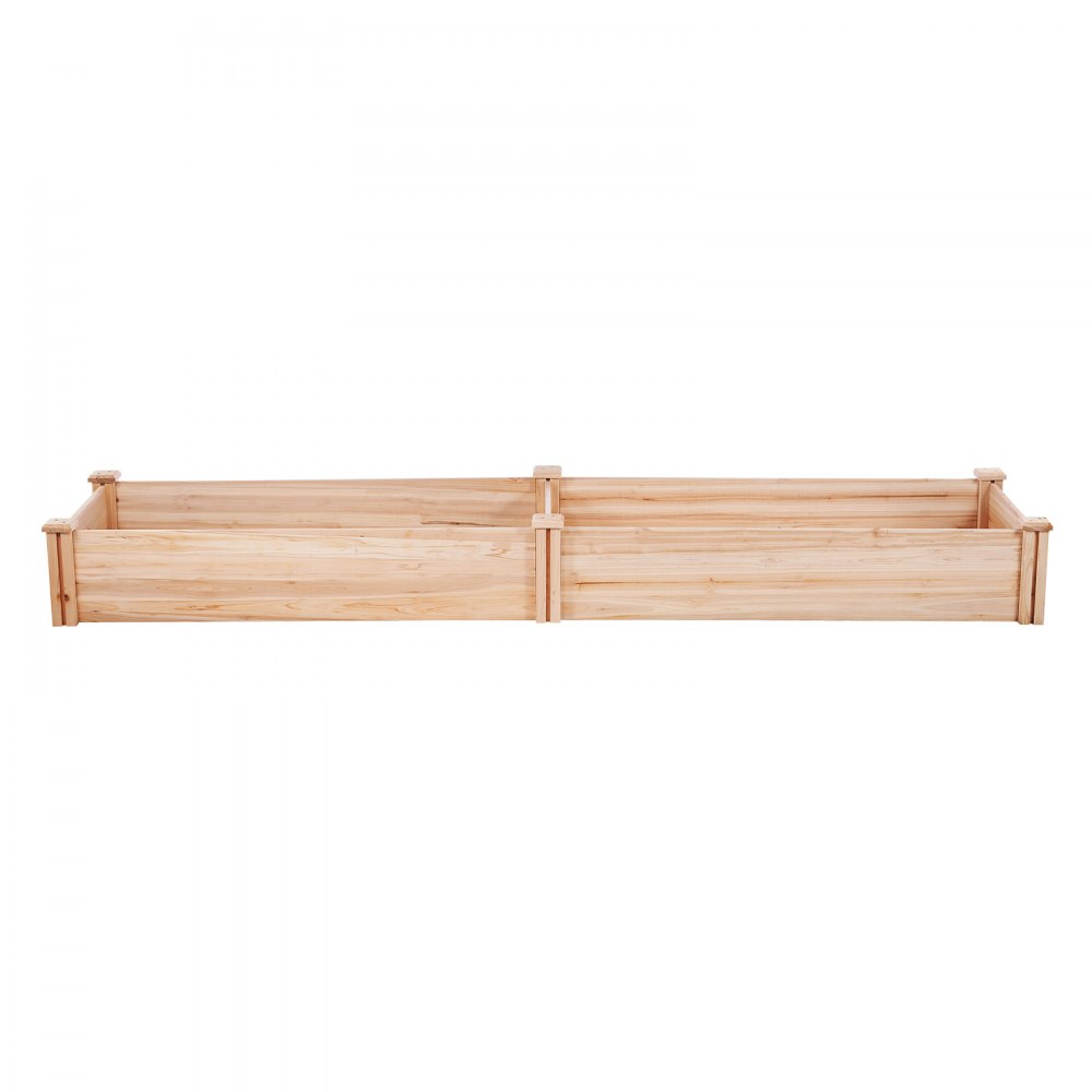 VEVOR raised garden bed constructed from light-colored wood, featuring two rectangular sections.