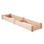 VEVOR raised garden bed, wooden, long rectangular shape, divided into three compartments.