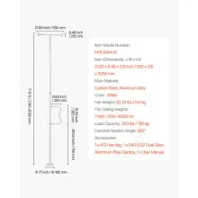VEVOR Floor-to-Ceiling Transfer Pole 300 Lbs Capacity for 7-10 Ft Ceilings White
