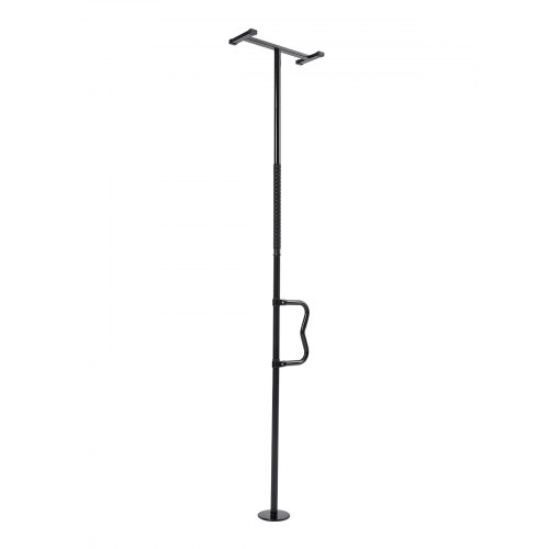VEVOR Floor-to-Ceiling Transfer Pole, Tension Mounted Bathroom Grab Bar with Anti-Slip Curve Handle, 300 Lbs Capacity Security Pole for Elderly, Ideal Senior Safety Pole for 7-10 Ft Ceilings, Black
