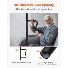 VEVOR Floor-to-Ceiling Transfer Pole 300 Lbs Capacity for 7-10 Ft Ceilings Black