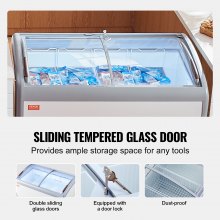 VEVOR 362 L Commercial Ice Cream Display Case Gelato Dipping Freezer Cabinet