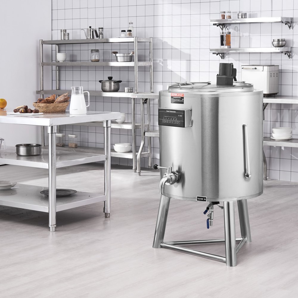 VEVOR Milk Pasteurizer 100L, Commercial Milk Pasteurization Machine, Food Grade 304 Stainless Steel, Professional Pasteurization with Time and Temperature Control, for Milk Juice Yogurt Sterilization