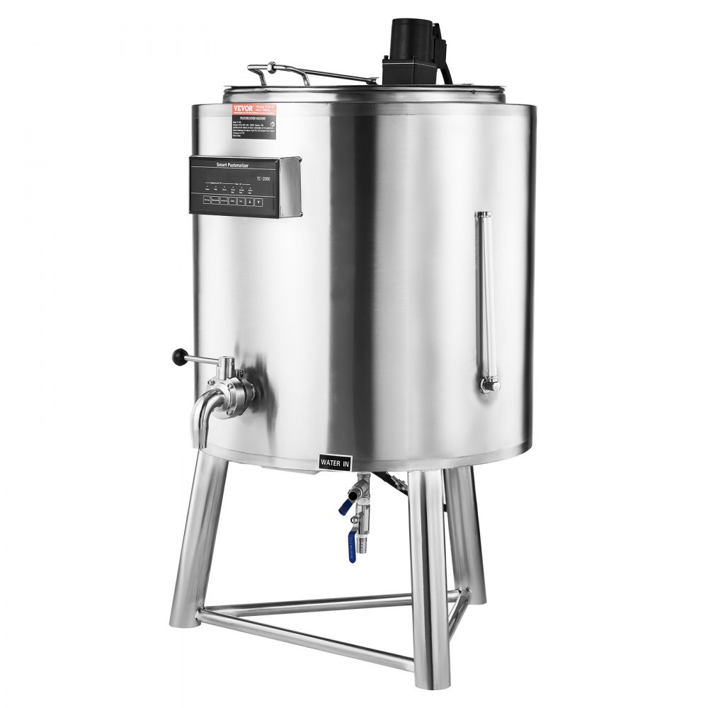 VEVOR Milk Pasteurizer 100L, Commercial Milk Pasteurization Machine, Food Grade 304 Stainless Steel, Professional Pasteurization with Time and Temperature Control, for Milk Juice Yogurt Sterilization