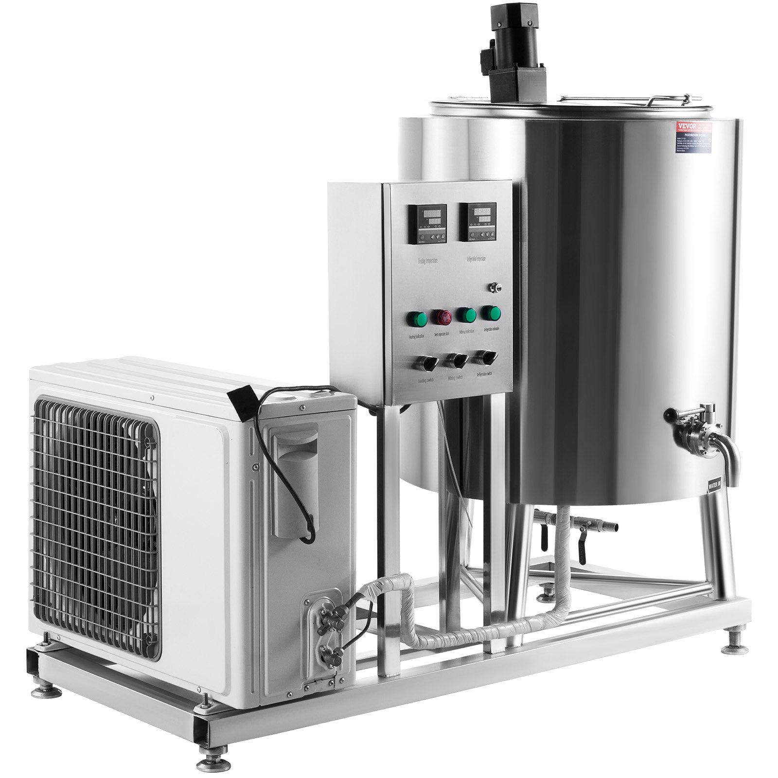 VEVOR Milk Pasteurizer 150L, Commercial Milk Pasteurization Machine, Food Grade 304 Stainless Steel, Professional Pasteurization with Time and Temperature Control, for Milk Juice Yogurt Sterilization