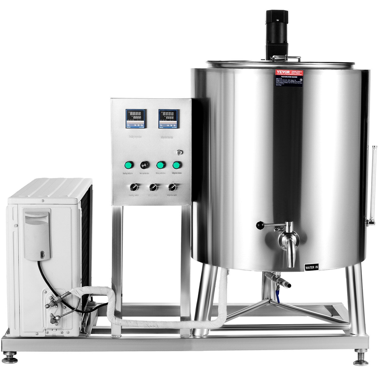 VEVOR Milk Pasteurizer 150L, Commercial Milk Pasteurization Machine, Food Grade 304 Stainless Steel, Professional Pasteurization with Time and Temperature Control, for Milk Juice Yogurt Sterilization