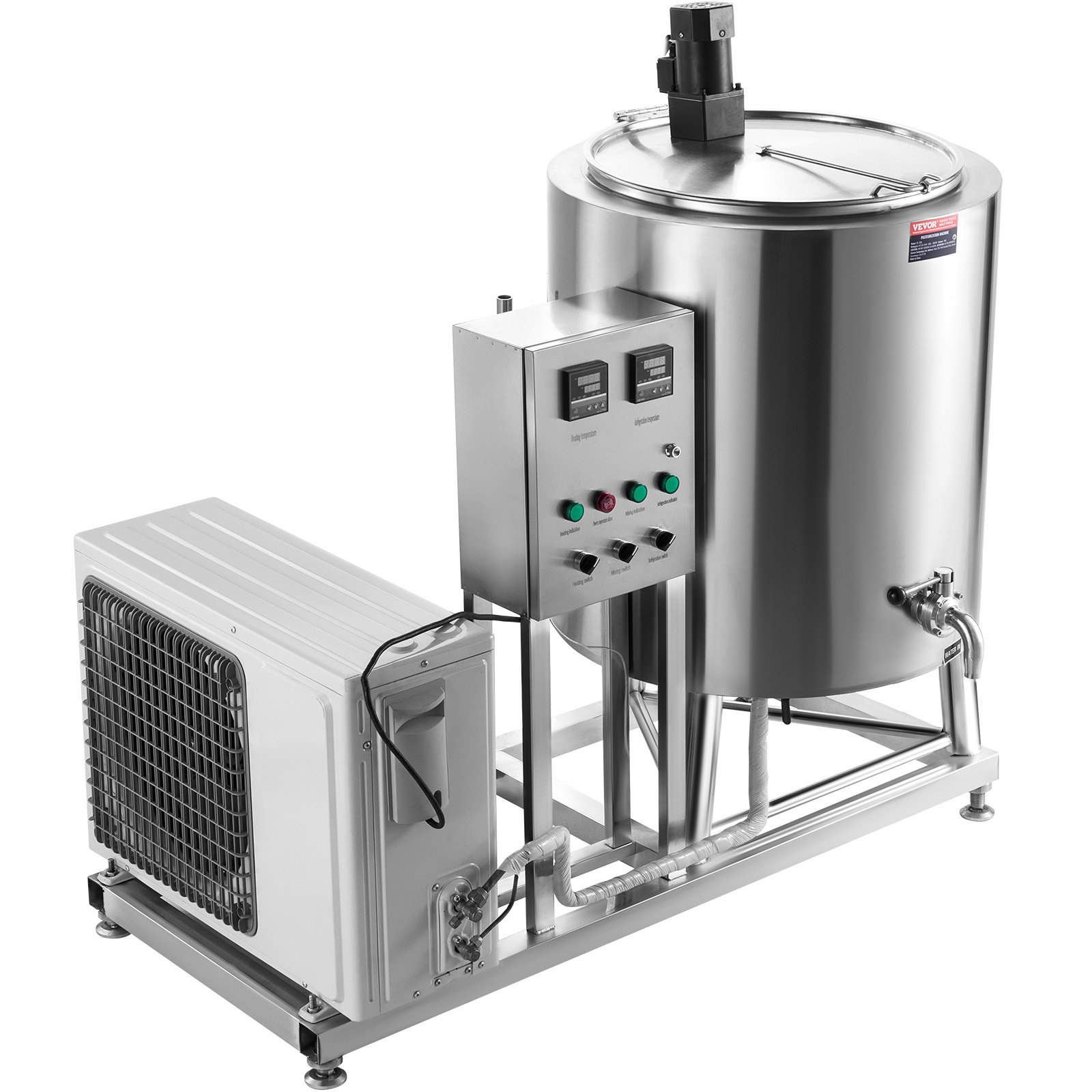 VEVOR Milk Pasteurizer 150L, Commercial Milk Pasteurization Machine, Food Grade 304 Stainless Steel, Professional Pasteurization with Time and Temperature Control, for Milk Juice Yogurt Sterilization