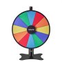 VEVOR 610 mm Spinning Prize Wheel, 12 Slots Spinning Wheel with Stand, Adjustable Height Win Fortune Roulette with a Dry Erase and 2 Markers, 6 Colors, Easy Assembly, for Party Pub Trade Show Carnival