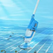 VEVOR Pool Vacuum, 26 GPM Handheld Cordless Hot Tub Vacuum with Extension Pole, for Deep Cleaning & Strong Suction, Rechargeable Pool Cleaner, Running up to 1Hour, for Above Ground/Inground Pool Spas