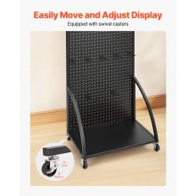 Pegboard Display Stand with 30 Hooks Pegboard Panels Display with a Plate Black