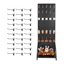 Pegboard Display Stand with 30 Hooks Pegboard Panels Display with a Plate Black