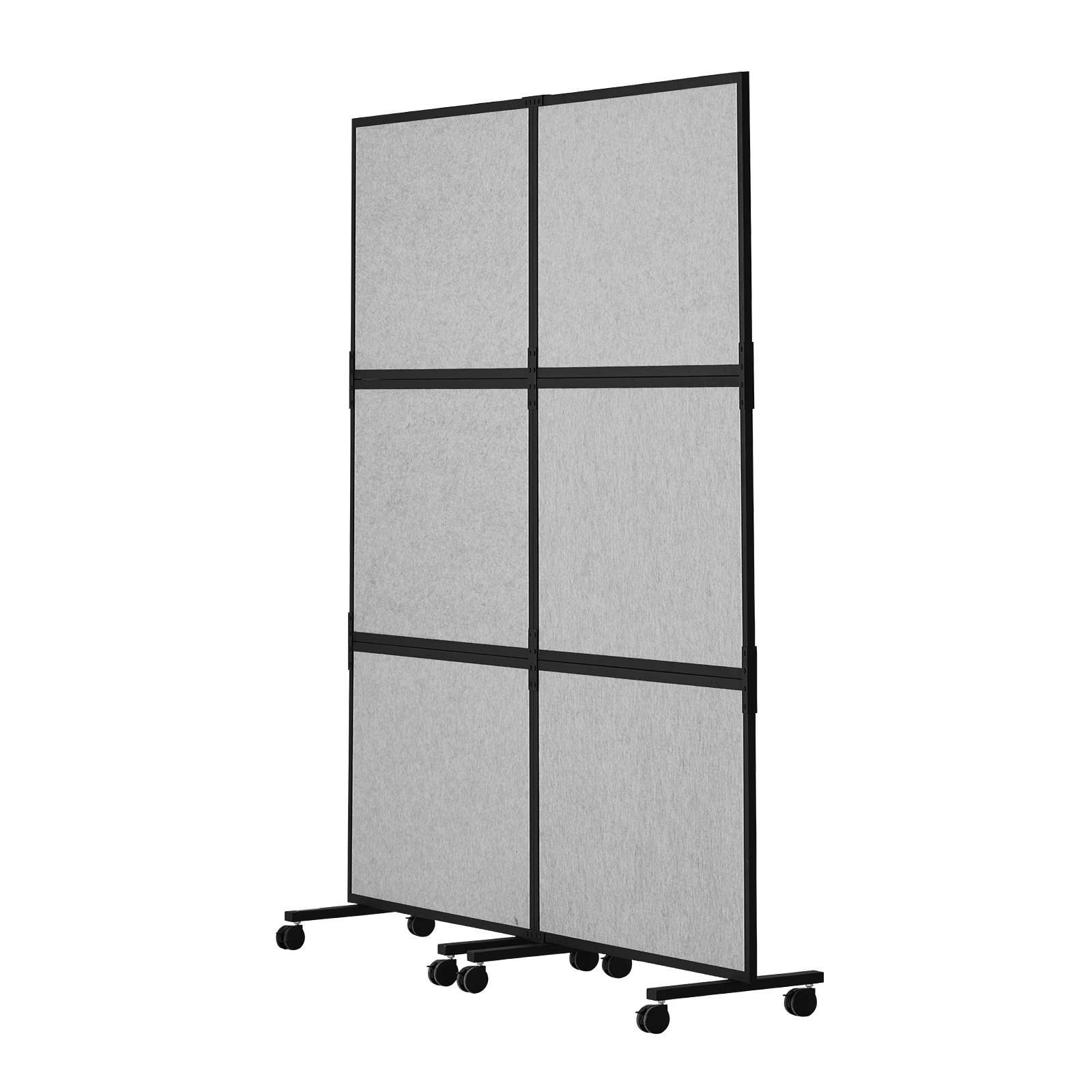 VEVOR Office Divider, 2 Panel Office Partition, Freestanding Office Divider Wall Partition & Privacy Divider Reduce Noise and Room Separation, Light Grey