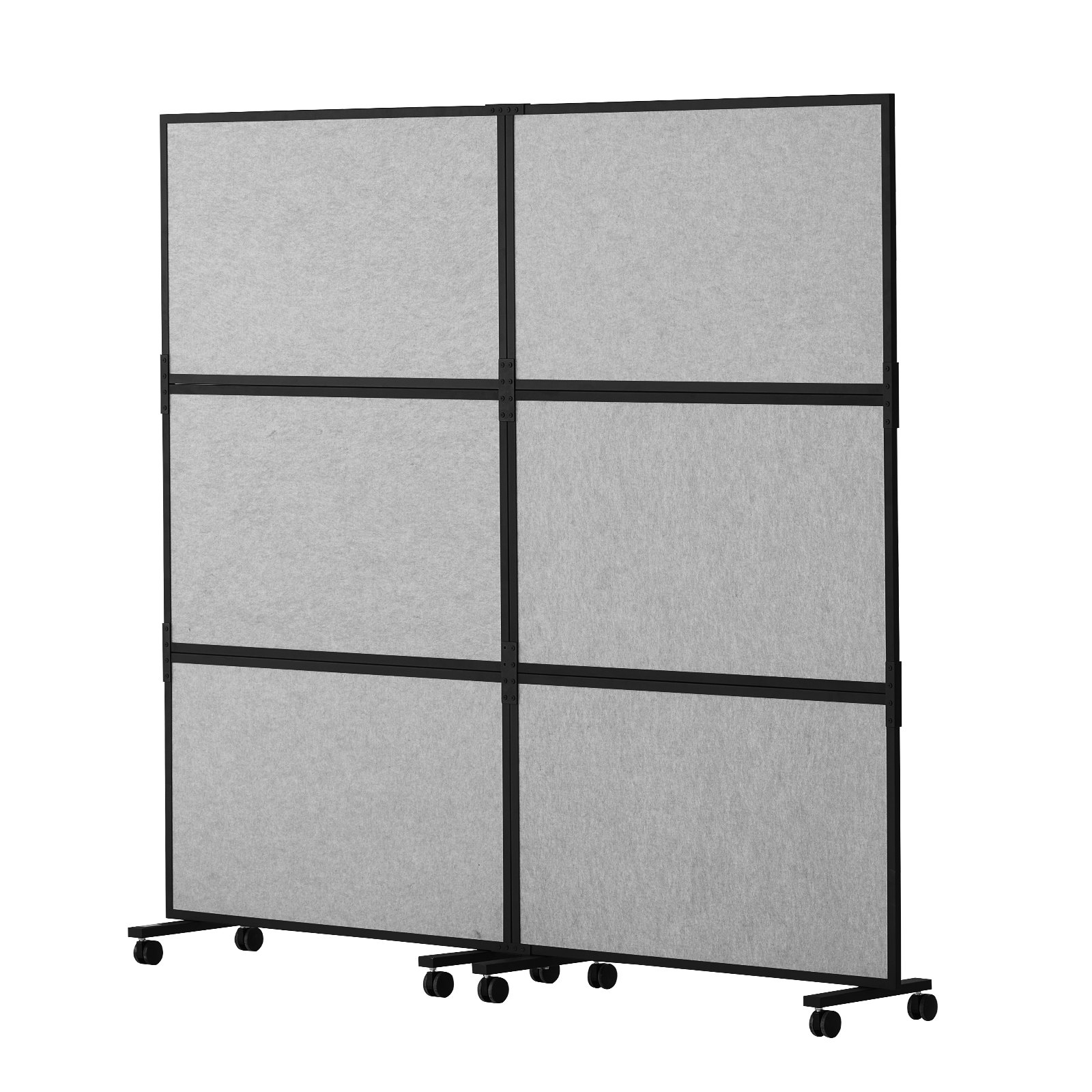 VEVOR Office Divider, 2 Panel Office Partition, Freestanding Office Divider Wall Partition & Privacy Divider Reduce Noise and Room Separation, Light Grey