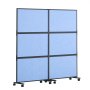 VEVOR Office Divider, 2 Panel Office Partition, Freestanding Office Divider Wall Partition & Privacy Divider Reduce Noise and Room Separation, Light Blue
