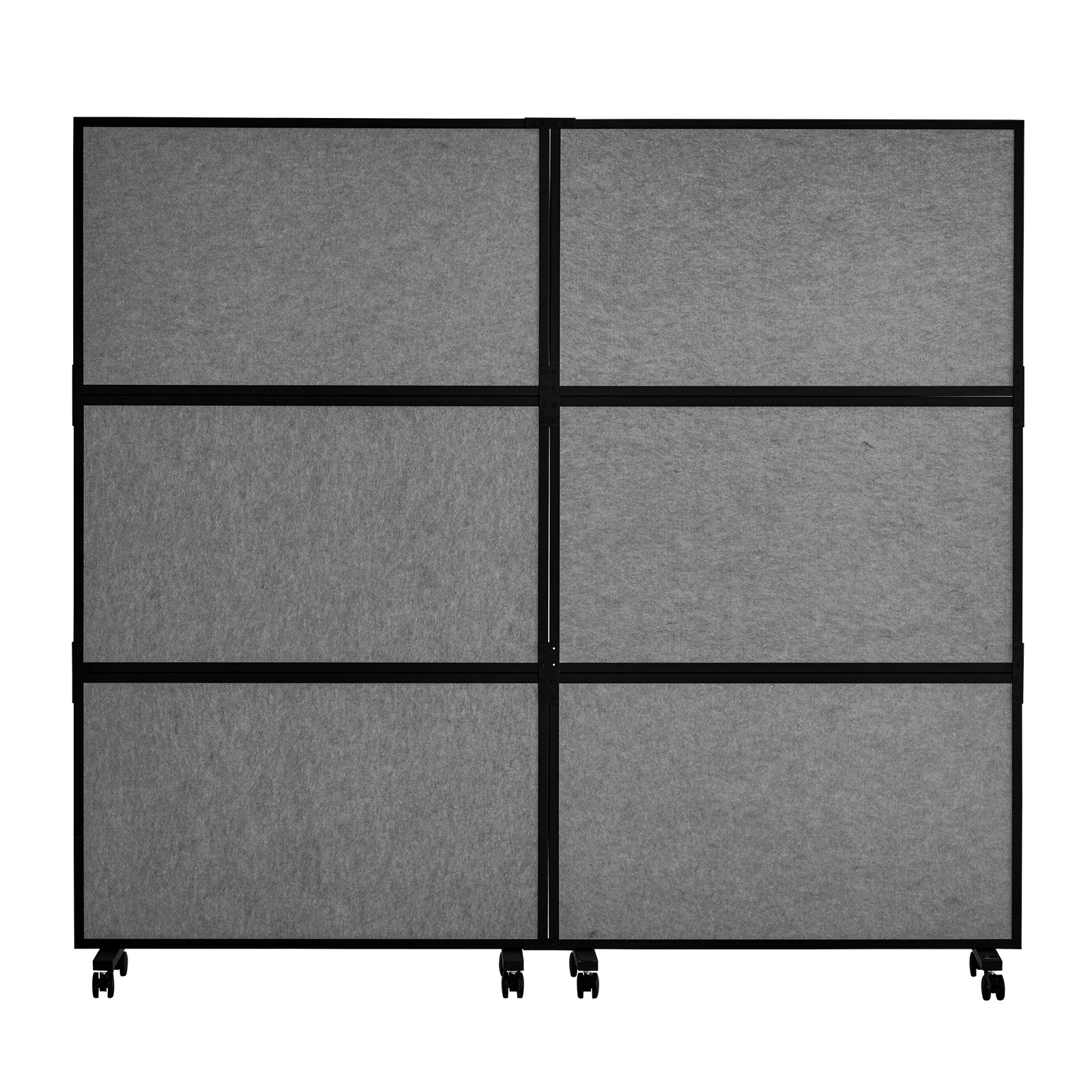VEVOR Office Divider, 2 Panel Office Partition, Freestanding Office Divider Wall Partition & Privacy Divider Reduce Noise and Room Separation, Dark Grey