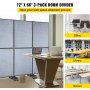 VEVOR Acoustic Room Divider 72" x 66" Office Partition Panel 3 Pack Office Divider Wall Light Gray Office Dividers Partition Wall Polyester & 45 Steel Cubicle Wall Reduce Noise and Visual Distractions
