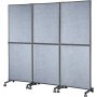 VEVOR Acoustic Room Divider 72\" x 66\" Office Partition Panel 3 Pack Office Divider Wall Light Gray Office Dividers Partition Wall Polyester & 45 Steel Cubicle Wall Reduce Noise and Visual Distractio