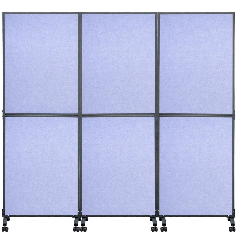 VEVOR Acoustic Room Divider 72\" x 66\" Office Partition Panel 3 Pack Office Divider Wall Steel Blue Office Dividers Partition Wall Polyester & 45 Steel Cubicle Wall Reduce Noise and Visual Distractio