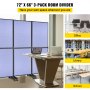 VEVOR Acoustic Room Divider 72" x 66" Office Partition Panel 3 Pack Office Divider Wall Steel Blue Office Dividers Partition Wall Polyester & 45 Steel Cubicle Wall Reduce Noise and Visual Distractions