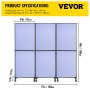 VEVOR Acoustic Room Divider 72\" x 66\" Office Partition Panel 3 Pack Office Divider Wall Steel Blue Office Dividers Partition Wall Polyester & 45 Steel Cubicle Wall Reduce Noise and Visual Distractio