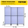 VEVOR Acoustic Room Divider 72" x 66" Office Partition Panel 3 Pack Office Divider Wall Steel Blue Office Dividers Partition Wall Polyester & 45 Steel Cubicle Wall Reduce Noise and Visual Distractions