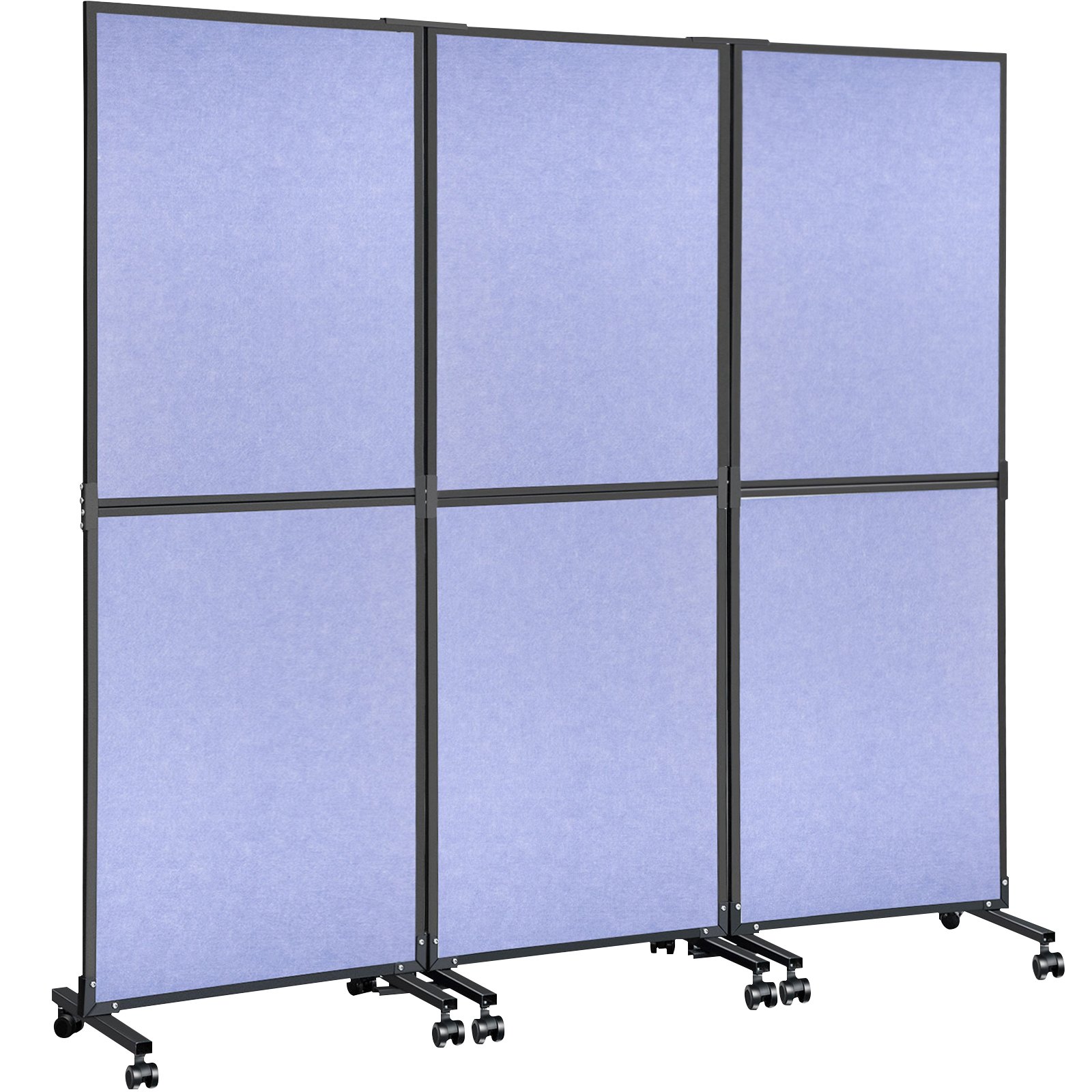 VEVOR Acoustic Room Divider 72\" x 66\" Office Partition Panel 3 Pack Office Divider Wall Steel Blue Office Dividers Partition Wall Polyester & 45 Steel Cubicle Wall Reduce Noise and Visual Distractio