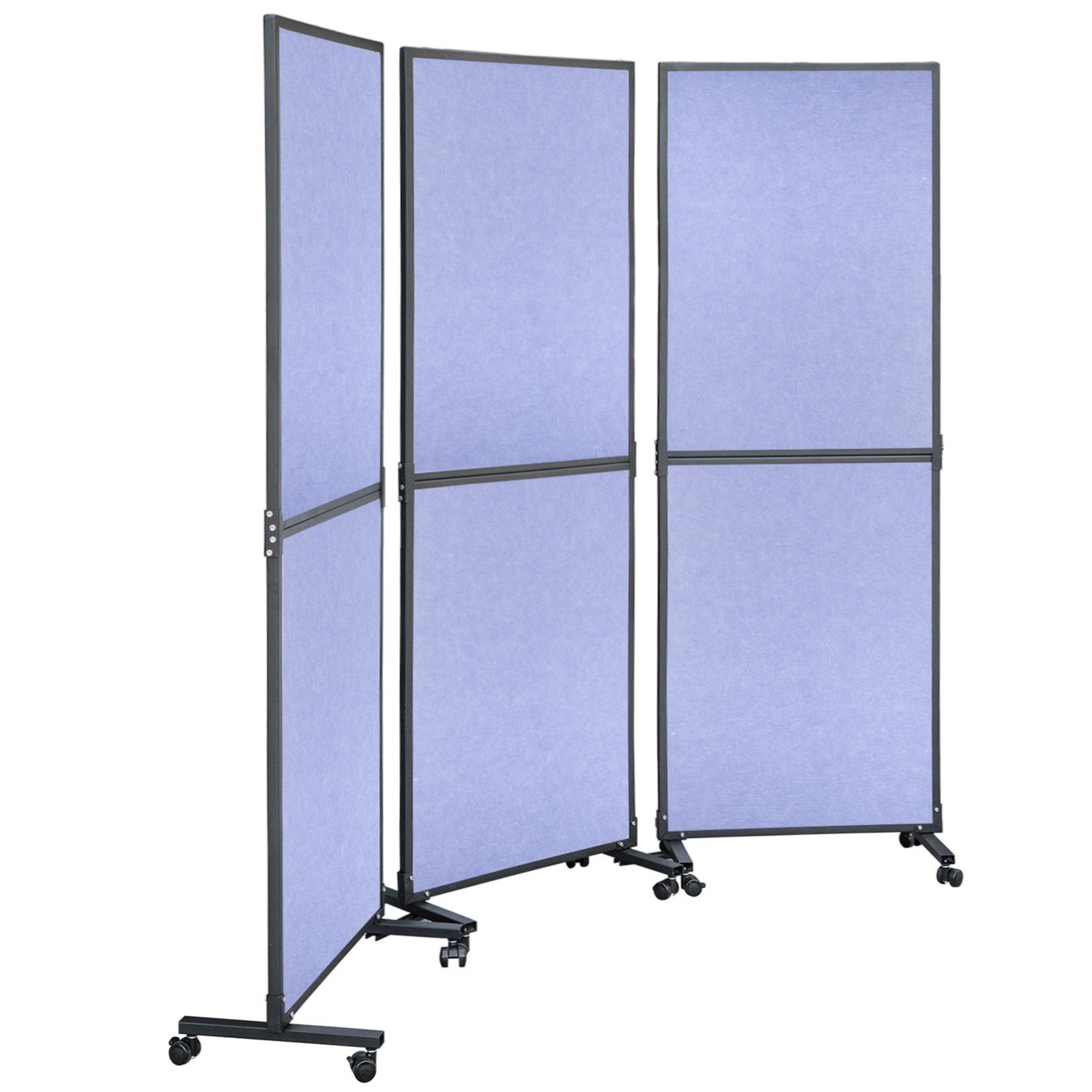 VEVOR Acoustic Room Divider 72\" x 66\" Office Partition Panel 3 Pack Office Divider Wall Steel Blue Office Dividers Partition Wall Polyester & 45 Steel Cubicle Wall Reduce Noise and Visual Distractio
