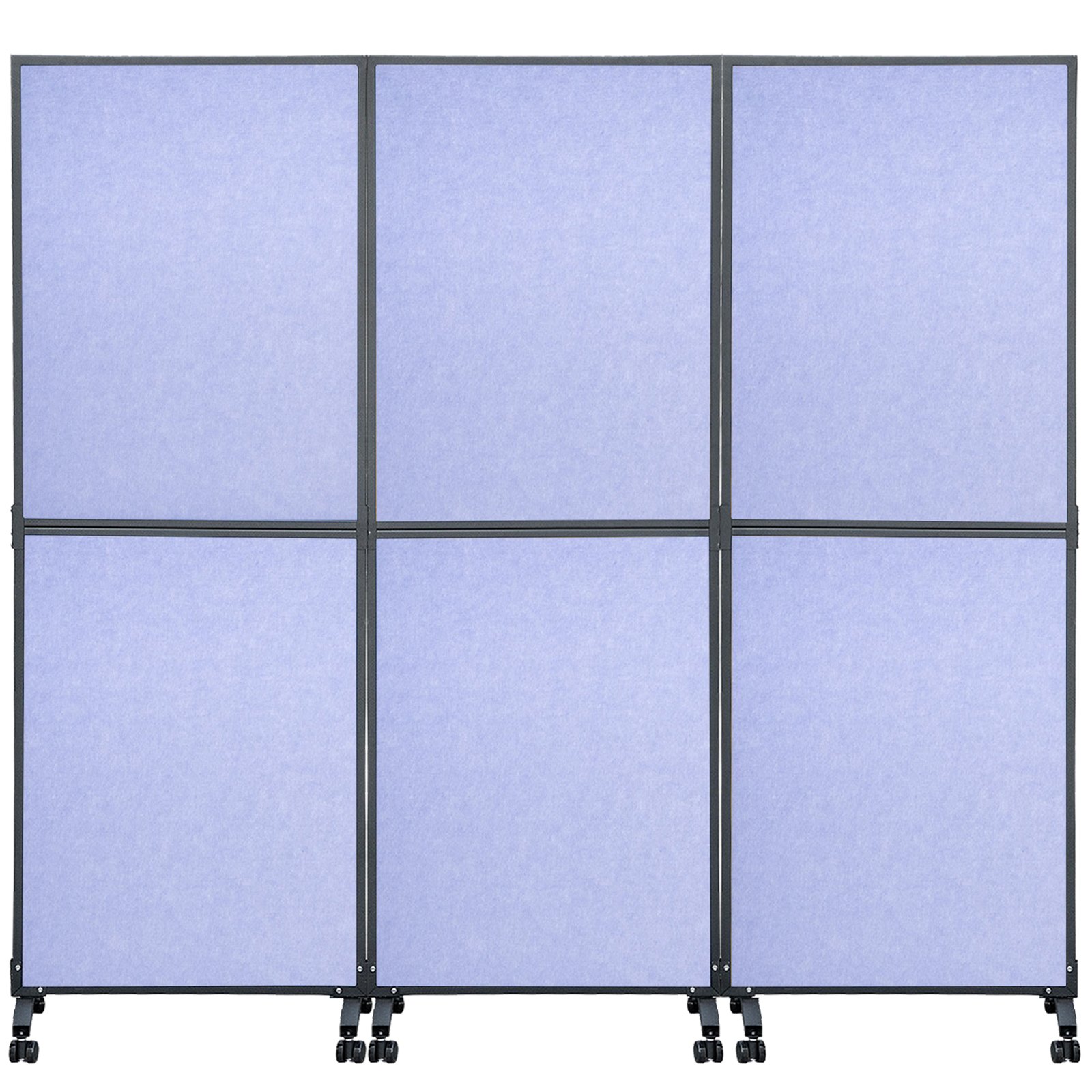 VEVOR Acoustic Room Divider 72\" x 66\" Office Partition Panel 3 Pack Office Divider Wall Steel Blue Office Dividers Partition Wall Polyester & 45 Steel Cubicle Wall Reduce Noise and Visual Distractio