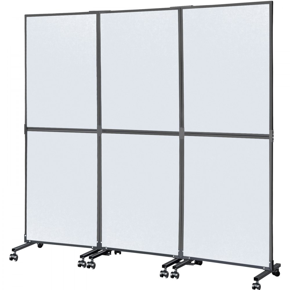 VEVOR Acoustic Room Divider 72\" x 66\" Office Partition Panel 3 Pack Office Divider Wall Cool Gray Office Dividers Partition Wall Polyester & 45 Steel Cubicle Wall Reduce Noise and Visual Distraction