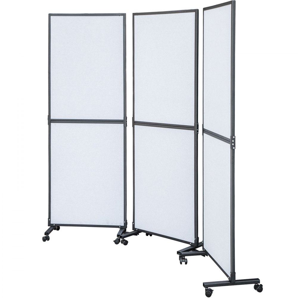 VEVOR Acoustic Room Divider 72\" x 66\" Office Partition Panel 3 Pack Office Divider Wall Cool Gray Office Dividers Partition Wall Polyester & 45 Steel Cubicle Wall Reduce Noise and Visual Distraction