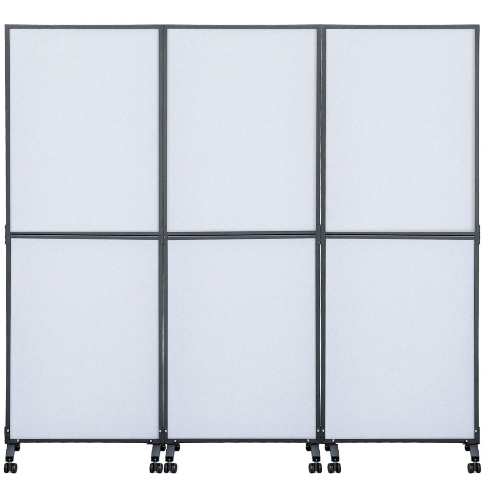 VEVOR Acoustic Room Divider 72\" x 66\" Office Partition Panel 3 Pack Office Divider Wall Cool Gray Office Dividers Partition Wall Polyester & 45 Steel Cubicle Wall Reduce Noise and Visual Distraction