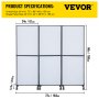 VEVOR Acoustic Room Divider 72\" x 66\" Office Partition Panel 3 Pack Office Divider Wall Cool Gray Office Dividers Partition Wall Polyester & 45 Steel Cubicle Wall Reduce Noise and Visual Distraction