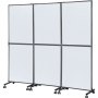 VEVOR Acoustic Room Divider 72\" x 66\" Office Partition Panel 3 Pack Office Divider Wall Cool Gray Office Dividers Partition Wall Polyester & 45 Steel Cubicle Wall Reduce Noise and Visual Distraction