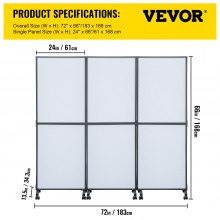 VEVOR Acoustic Room Divider 72" x 66" Office Partition Panel 3 Pack Office Divider Wall Cool Gray Office Dividers Partition Wall Polyester & 45 Steel Cubicle Wall Reduce Noise and Visual Distractions
