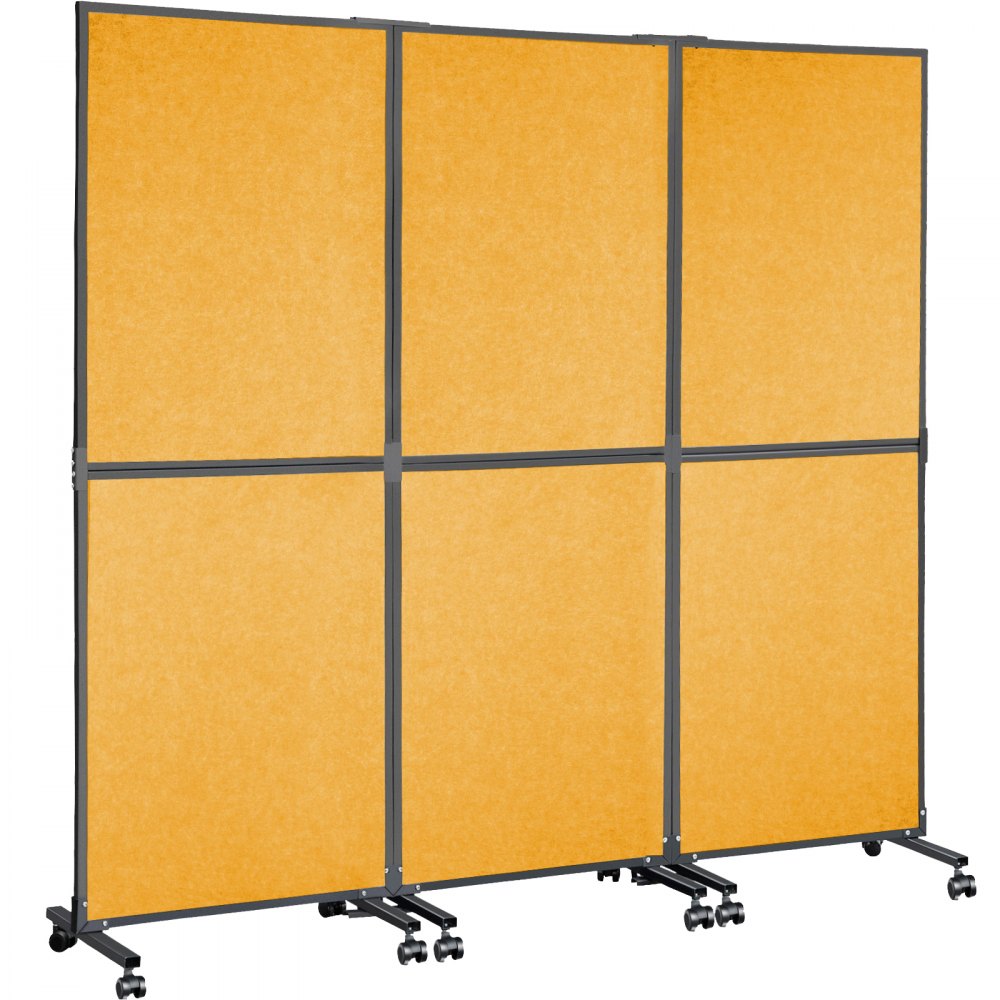VEVOR Lot de 3 panneaux de séparation acoustiques pour bureau 182,9 x 167,6 cm - Lot de 3 cloisons de séparation de bureau de couleur orange - Cloison de séparation en polyester et 45 cellules en acier - Réduisent le bruit et les distractions visuelles