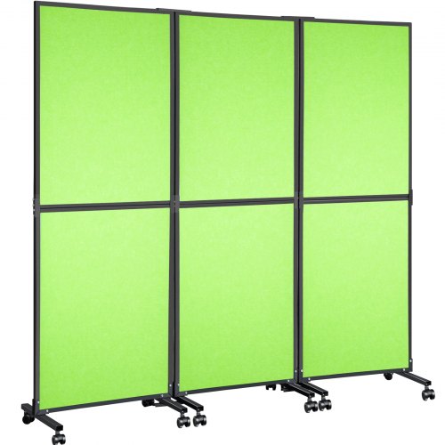 VEVOR Acoustic Room Divider 72\" x 66\" Office Partition Panel 3 Pack Office Divider Wall Tea Green Office Dividers Partition Wall Polyester & 45 Steel Cubicle Wall Reduce Noise and Visual Distractions