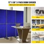 Vevor Acoustic Room Divider Office Partition Panel 72" X 66" 3 Pack In Navy Blue
