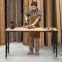 VEVOR 60-Inch Adjustable Workbench, 2000 lbs Load, Work Bench with Power Outlet, Wheels, and Pegboard, Heavy Duty Oak Wood Top Work Table for Garage, Workshop, Office, and Home