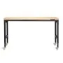 VEVOR 60-Inch Adjustable Workbench, 2000 lbs Load, Work Bench with Power Outlet, Wheels, and Pegboard, Heavy Duty Oak Wood Top Work Table for Garage, Workshop, Office, and Home