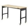 VEVOR 60-Inch Adjustable Workbench, 2000 lbs Load, Work Bench with Power Outlet, Wheels, and Pegboard, Heavy Duty Oak Wood Top Work Table for Garage, Workshop, Office, and Home