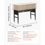 VEVOR 1524 mm Adjustable Workbench, 680 kg Load Capacity, Garage Workbench with Drawer, Power Outlet, Wheels, and Pegboard, Heavy Duty Oak Wood Top Work Table for Garage, Workshop, Office, and Home
