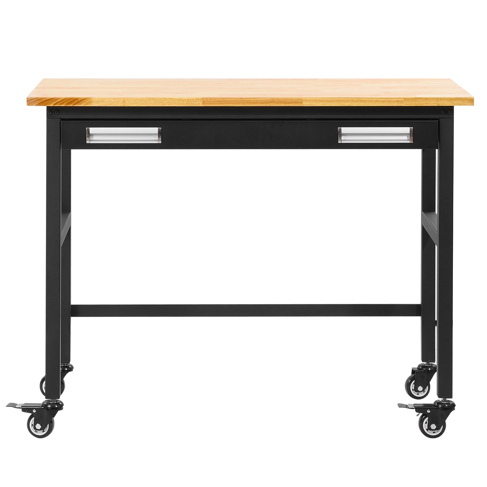 VEVOR 122 x 62cm Workbench on Wheels Wood Top Table with Drawer Organizer 680 kg