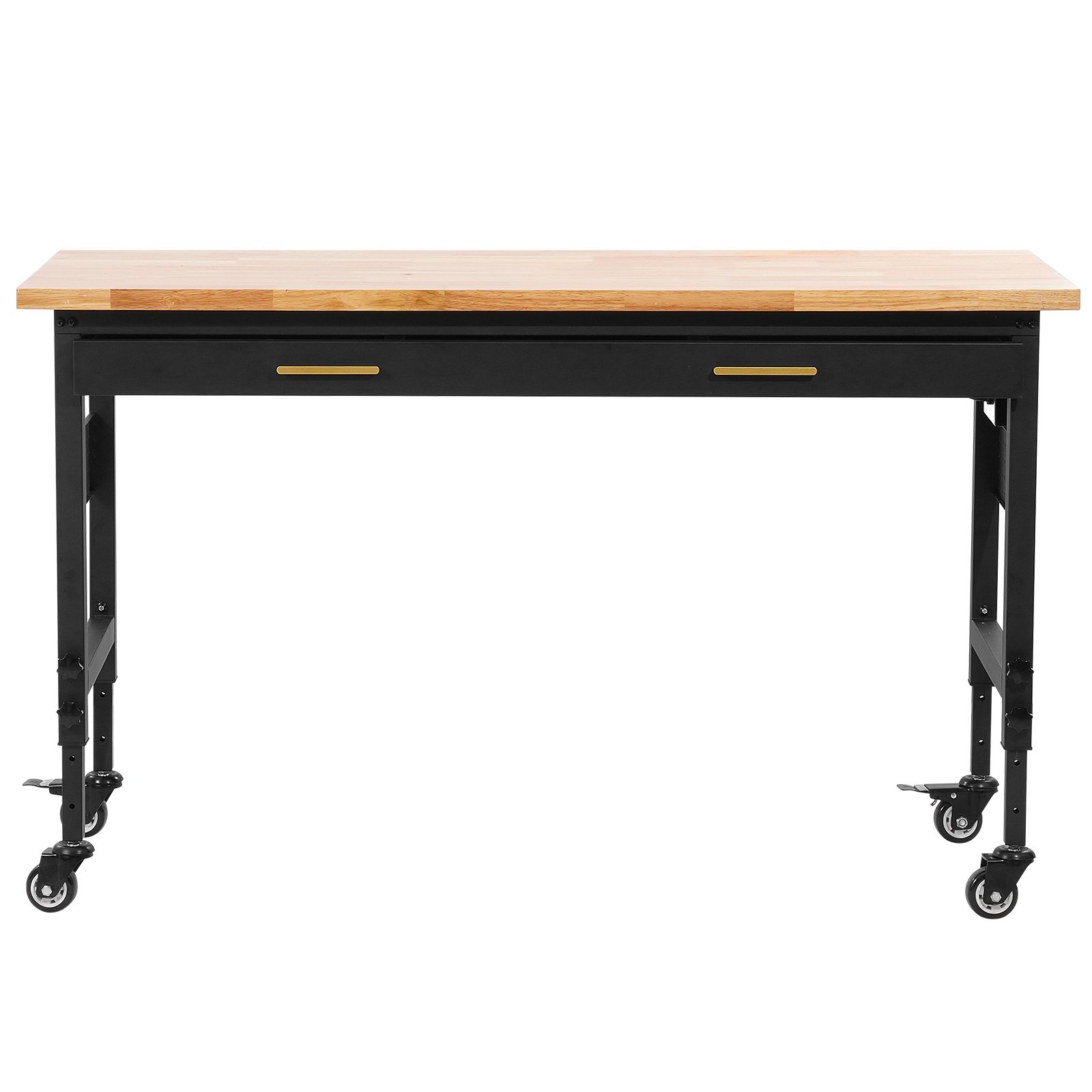VEVOR 152 x 61cm Workbench on Wheels Adjustable Height Table Power Outlet & Drawer