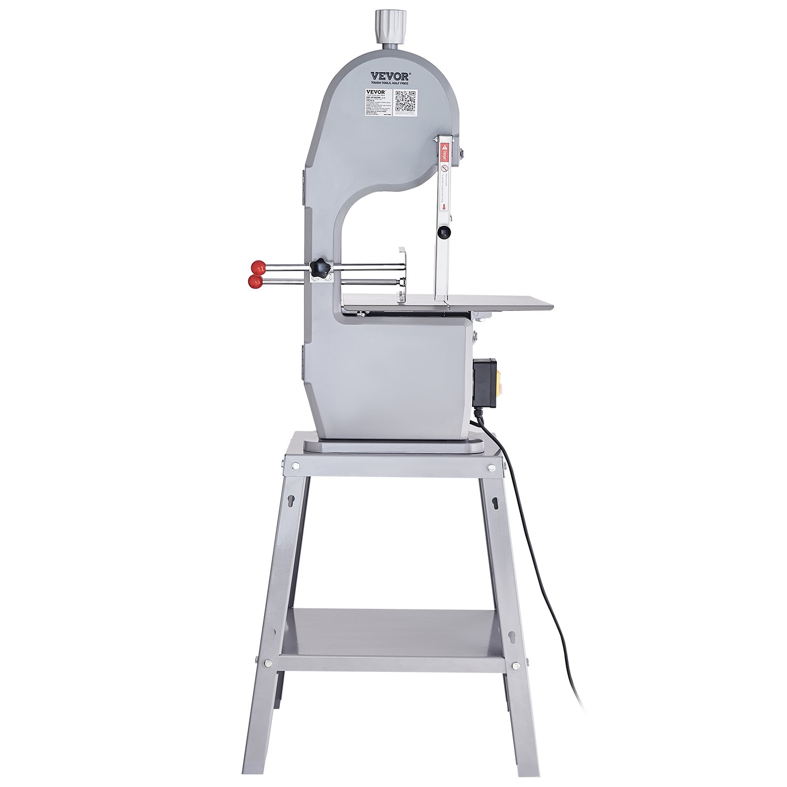 VEVOR Electric Meat Saw, 1500W Stainless Vertical Cutter, 490 x 380 mm Workbench, 180 mm Cutting Thickness, Includes 5 Blades for Slicing Frozen Meat, Pork, Beef, and Ribs