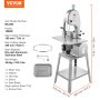 VEVOR Electric Meat Saw, 1800W Stainless Vertical Cutter, 19.1"x15" Workbench, 7.09" Cutting Thickness, Includes 5 Blades for Slicing Frozen Meat, Pork, Beef, and Ribs